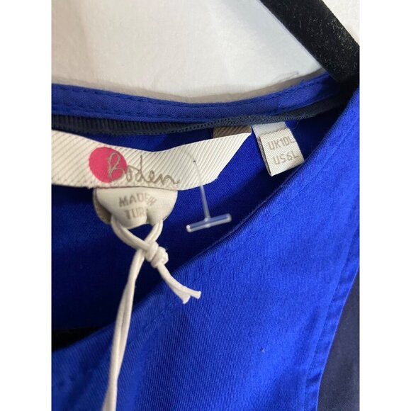 NWT Boden Helena Blue Colorblock Chino Knee Length Cotton Blend Sheath Dress-sz - Picture 10 of 10